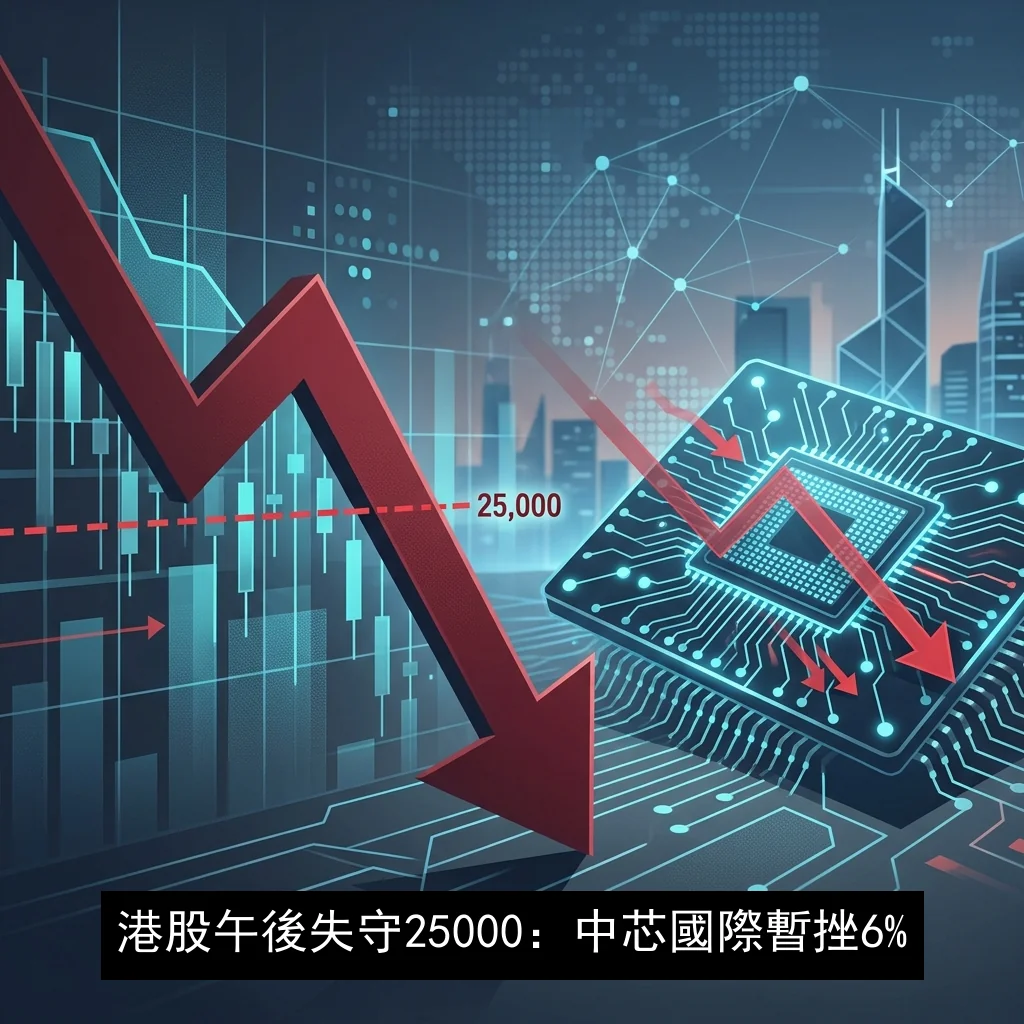 港股午後失守25000：中芯國際暫挫6%